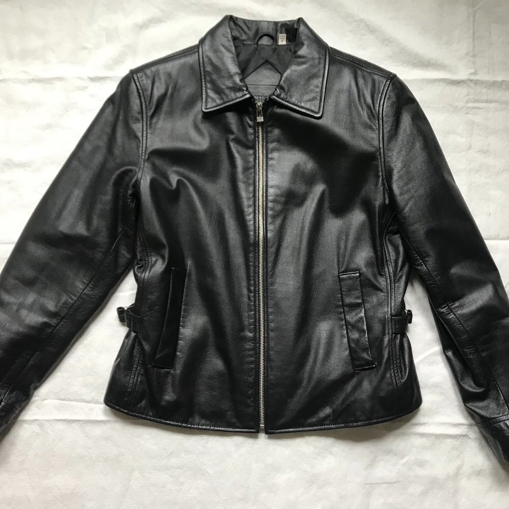 Black leather jacket